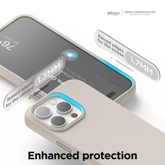 Cover Iphone 15 Pro Max Magsafe Silicone Elago - Stone